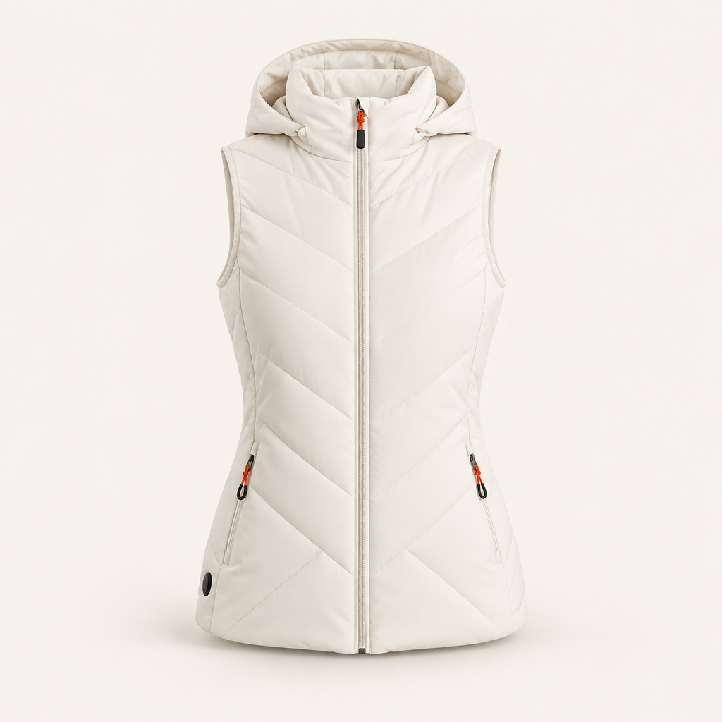 Gilet Chauffant Femme à Capuche – 11 Zones de Chauffe USB | Aguavena