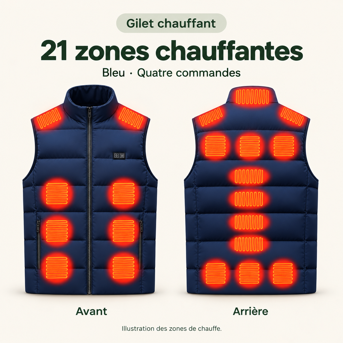 Gilet Chauffant Électrique Homme et Femme – Veste Sans Manches USB, 3 Niveaux de Chaleur | Aguavena
