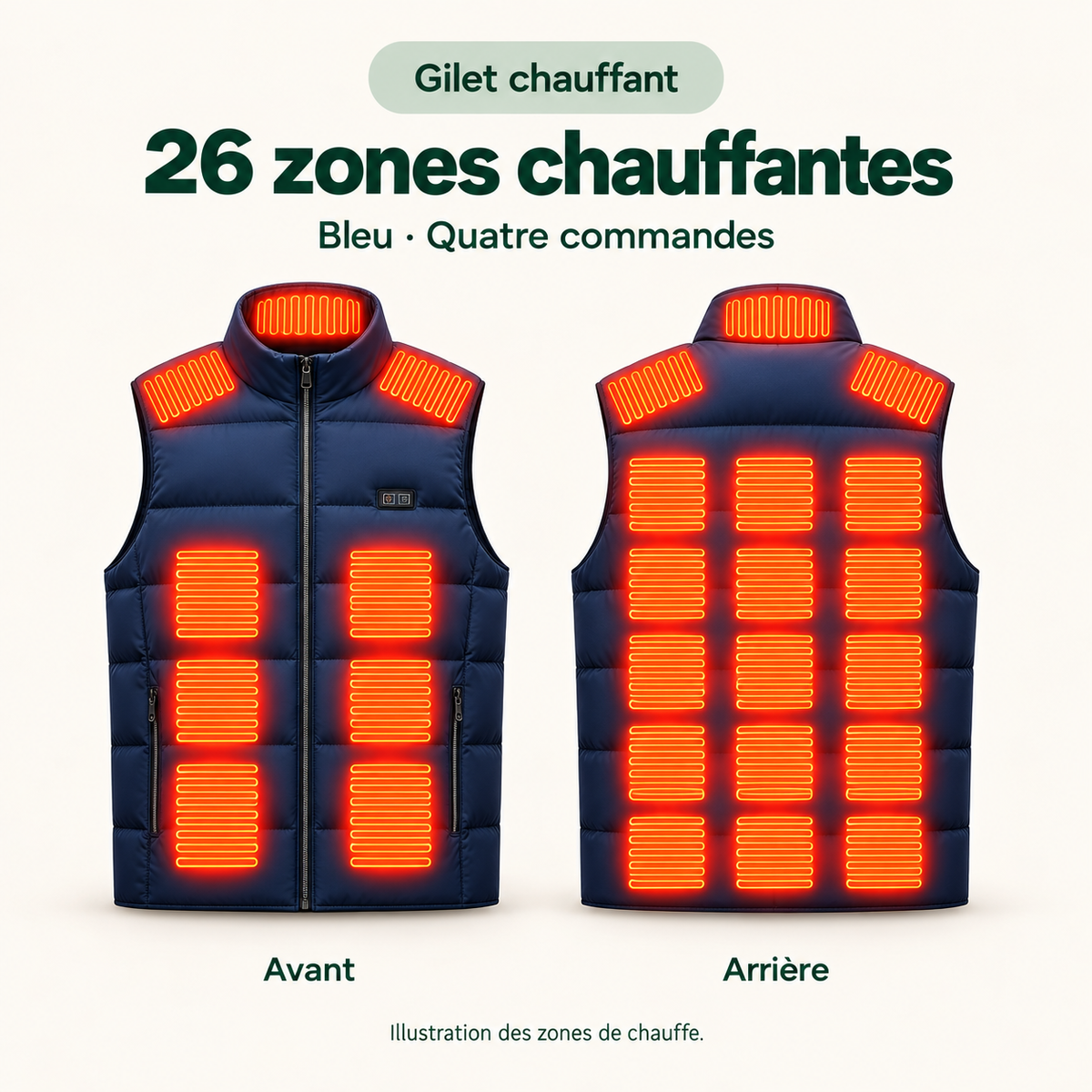 Gilet Chauffant Électrique Homme et Femme – Veste Sans Manches USB, 3 Niveaux de Chaleur | Aguavena