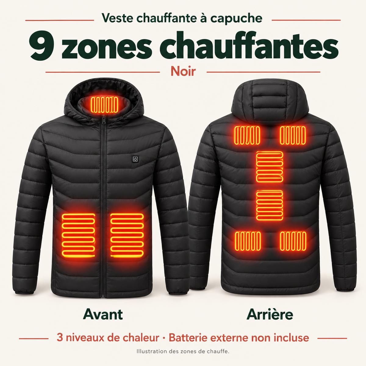 Veste Chauffante Homme et Femme USB – Doudoune d’Hiver à 9 ou 21 Zones | Aguavena