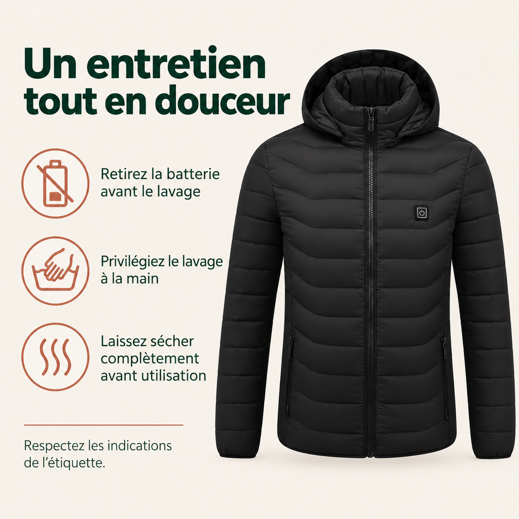 Veste Chauffante Homme et Femme USB – Doudoune d’Hiver à 9 ou 21 Zones | Aguavena