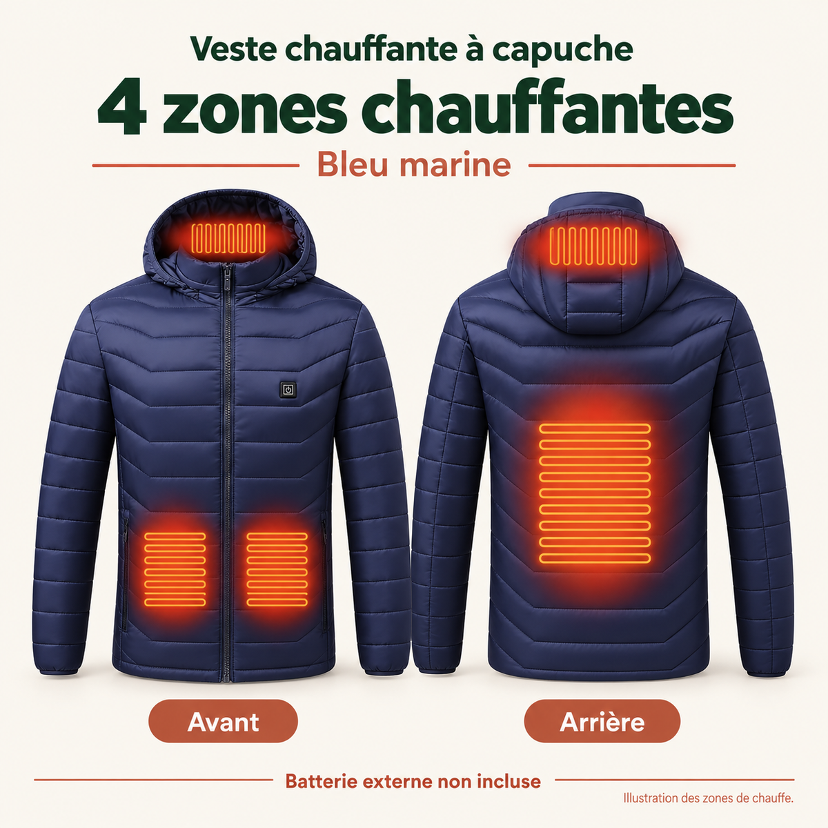 Veste Chauffante Électrique Unisexe USB – Chauffage Multizone Jusqu’à 26 Zones pour l’Hiver | Aguavena
