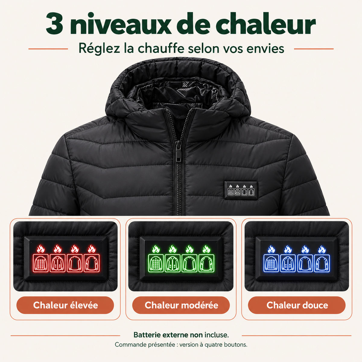 Veste Chauffante Électrique Unisexe USB – Chauffage Multizone Jusqu’à 26 Zones pour l’Hiver | Aguavena