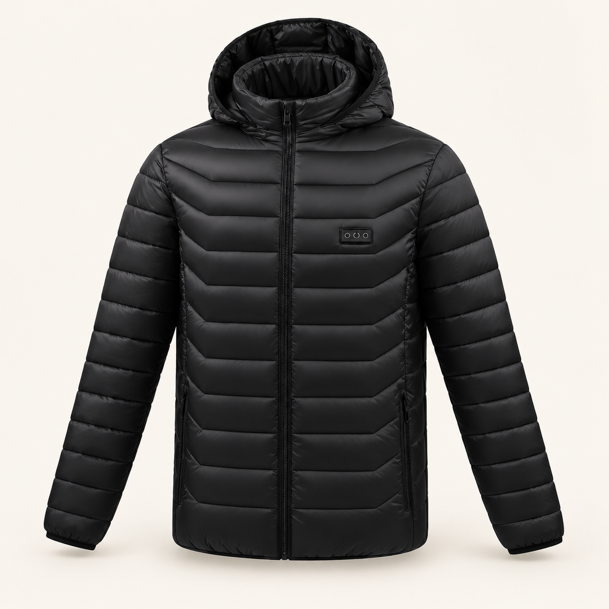Veste Chauffante 31 Zones Homme et Femme – Doudoune Noire à Capuche USB, 3 Niveaux de Chaleur | Aguavena