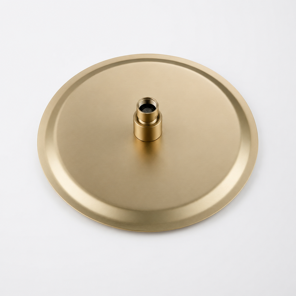 Colonne de Douche Thermostatique Encastrée Or Brossé – Système Douche Design avec Pommeau Pluie et Douchette