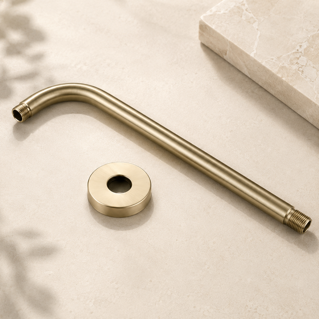 Colonne de Douche Encastrée Or Brossé – Kit Douche Luxe avec Ciel de Pluie et Douchette Design
