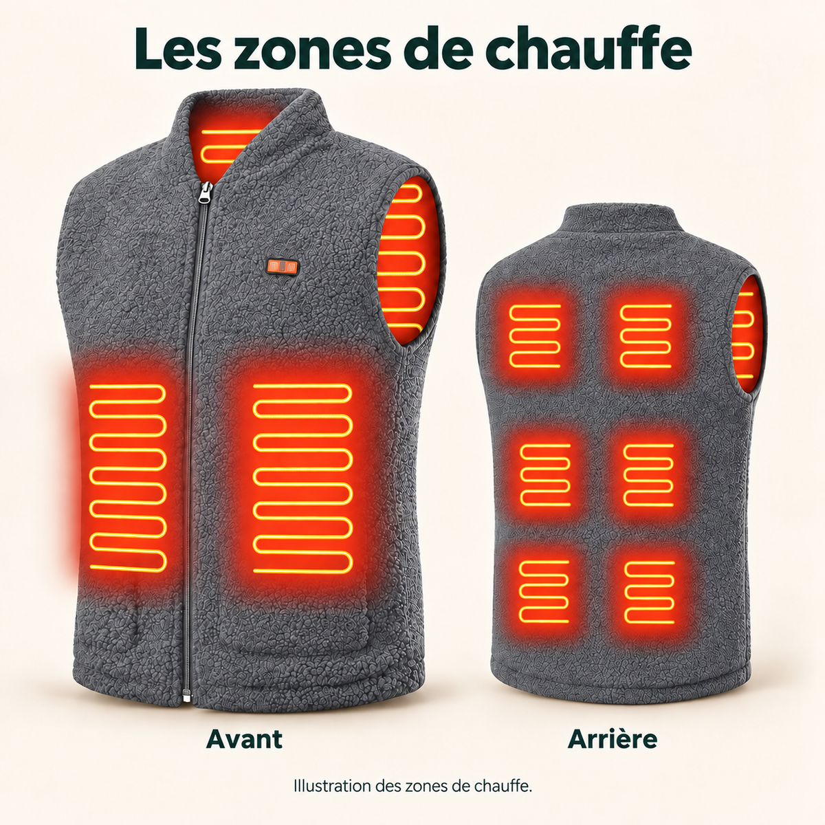 Gilet Chauffant Polaire Homme – Sans Manches, 3 Niveaux de Chaleur, USB | Aguavena
