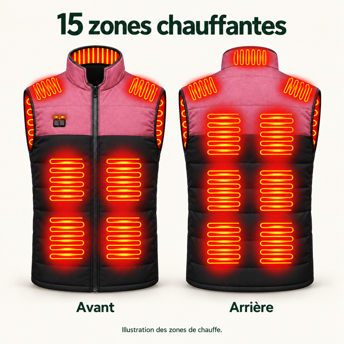 Gilet Chauffant Électrique Homme et Femme – 15 ou 21 Zones, Veste Sans Manches USB | Aguavena