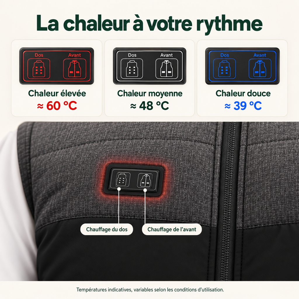 Gilet Chauffant Électrique Homme et Femme – 15 ou 21 Zones, Veste Sans Manches USB | Aguavena