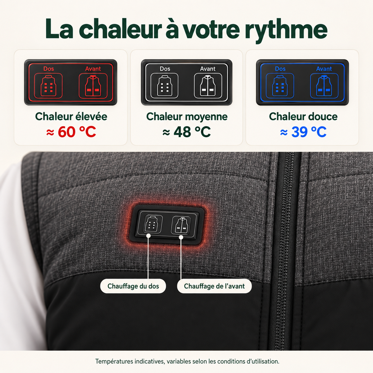 Gilet Chauffant Électrique Homme et Femme – 15 ou 21 Zones, Veste Sans Manches USB | Aguavena