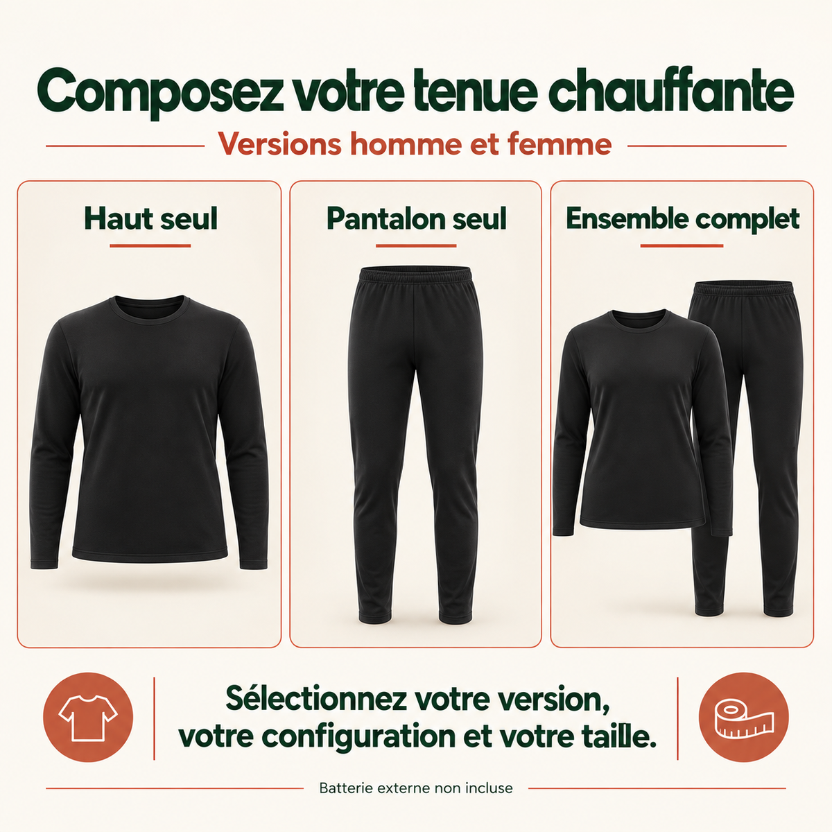 Sous-Vêtements Chauffants Homme et Femme USB – Haut et Pantalon Thermiques pour l’Hiver | Aguavena