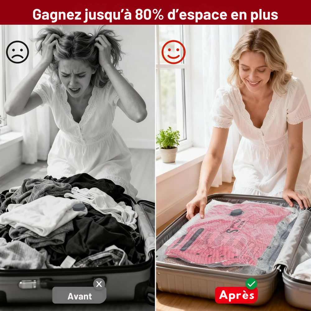 Sacs de rangement sous vide avec pompe — lot de 9 | Aguavena