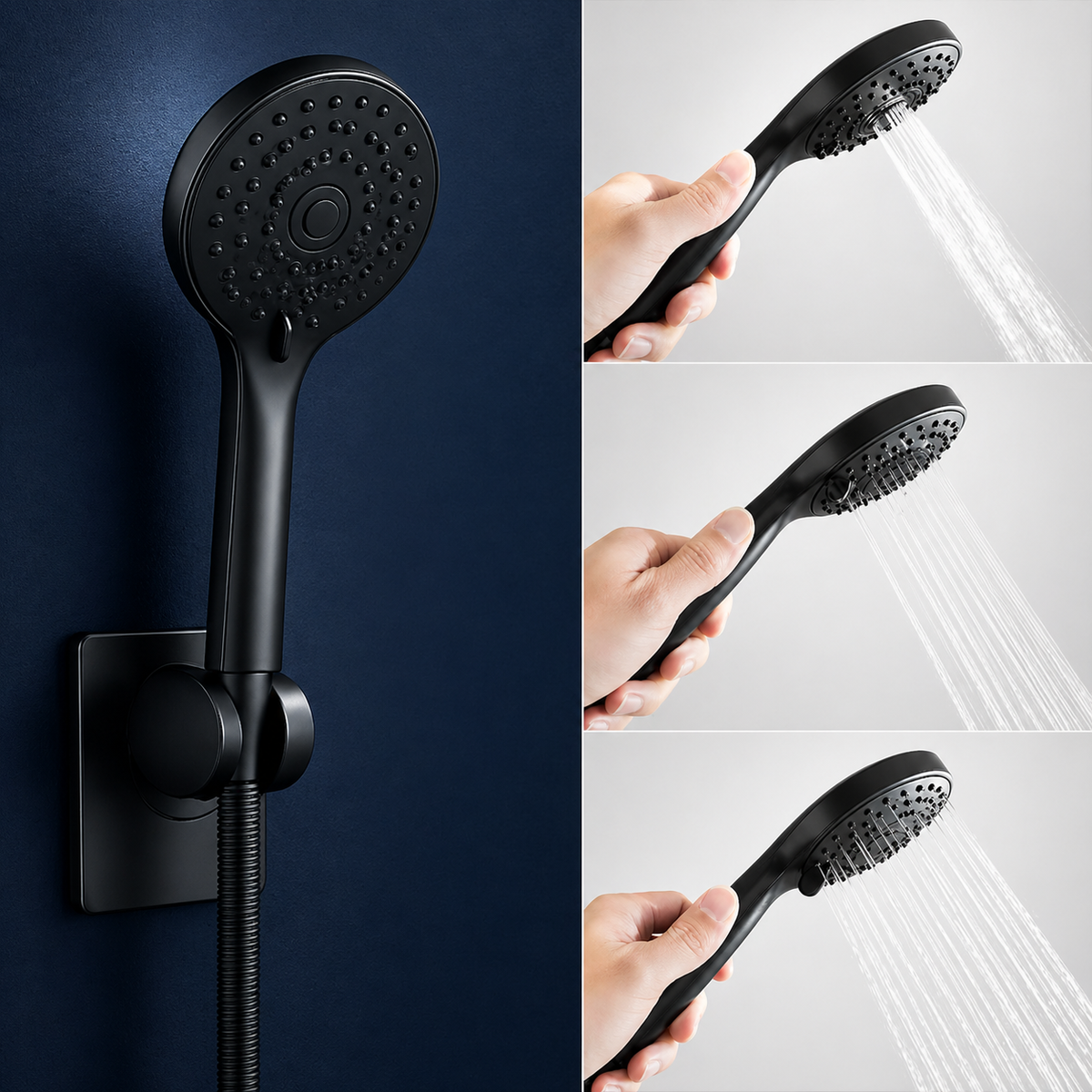 Ensemble douche pluie carrée + douchette à main