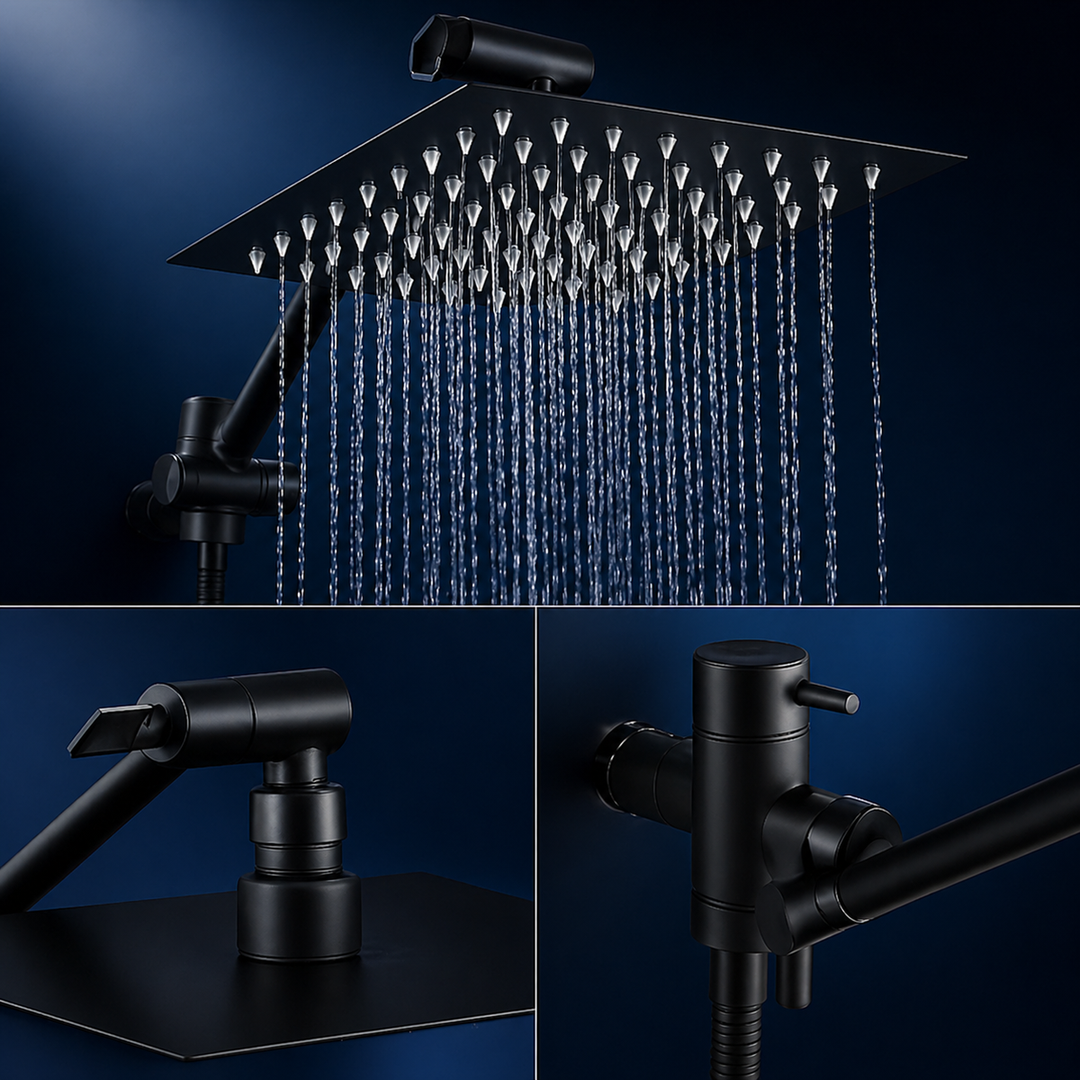 Ensemble douche pluie carrée + douchette à main