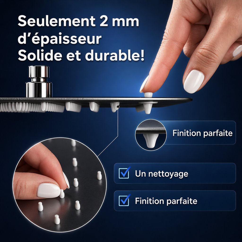 Tête de douche carrée Néro inox 20x20cm – Ultra-fine 2mm