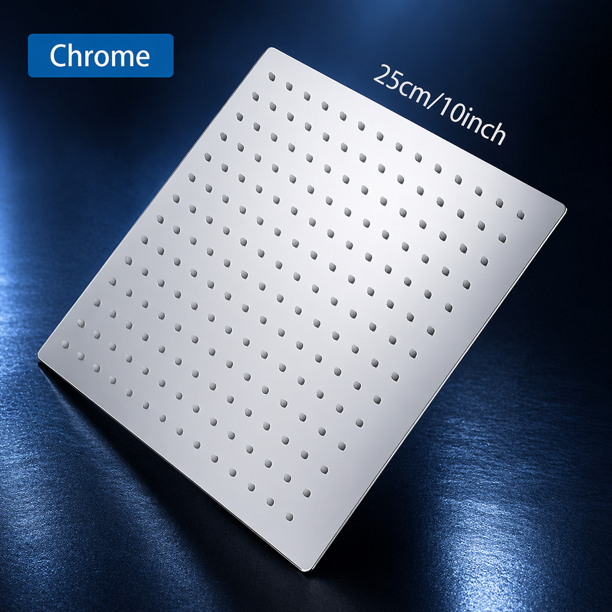 Tête de douche carrée Néro inox 20x20cm – Ultra-fine 2mm