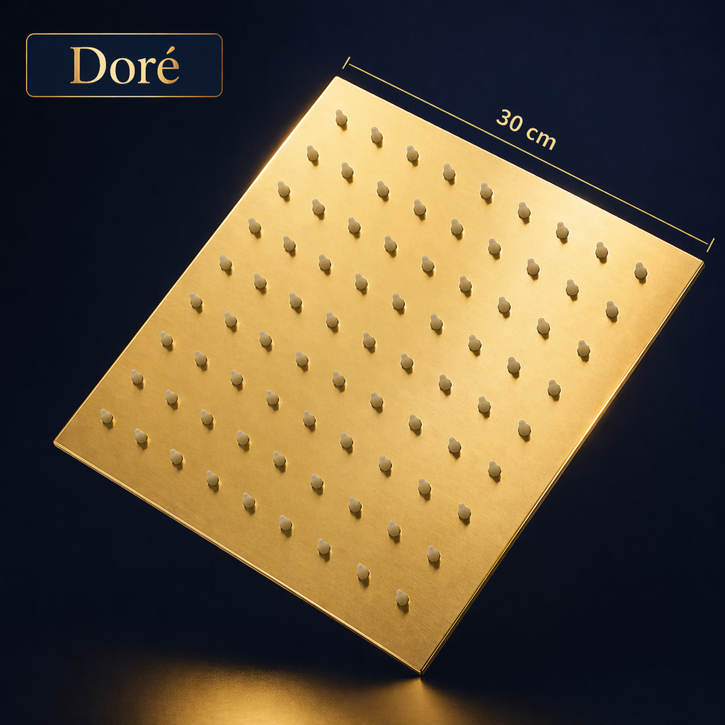 Tête de douche carrée Néro inox 20x20cm – Ultra-fine 2mm