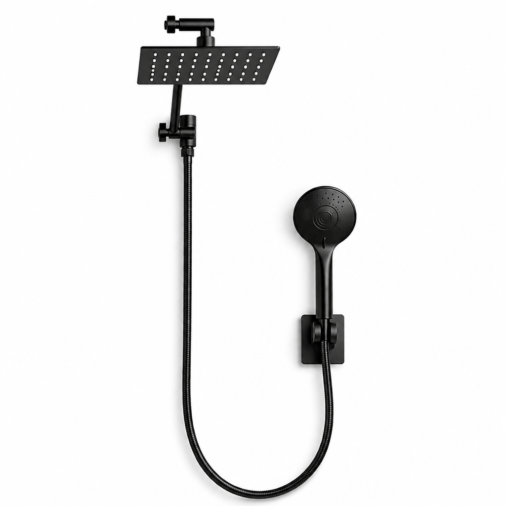Ensemble douche pluie carrée + douchette à main