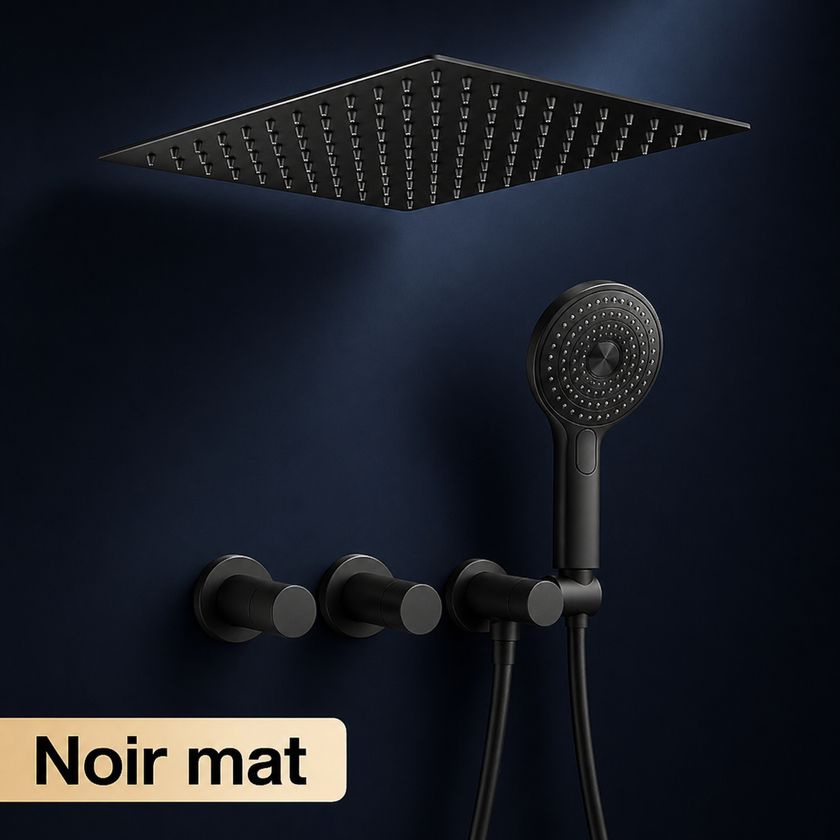 Ensemble douche encastrée murale carrée + douchette