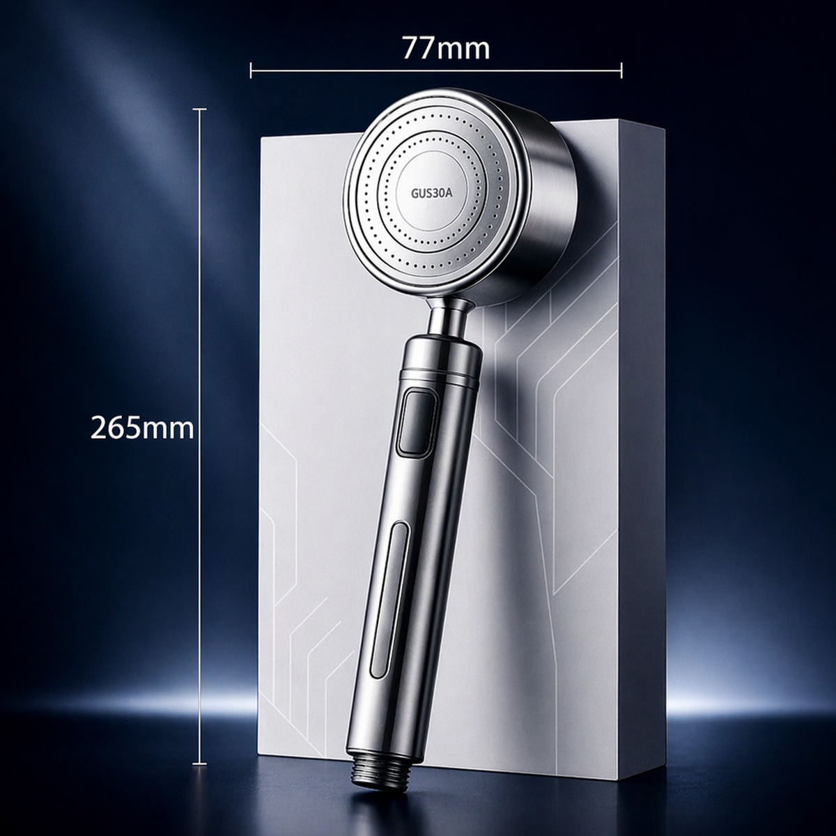Pommeau de douche inox 304 – Filtre intégré & bouton stop