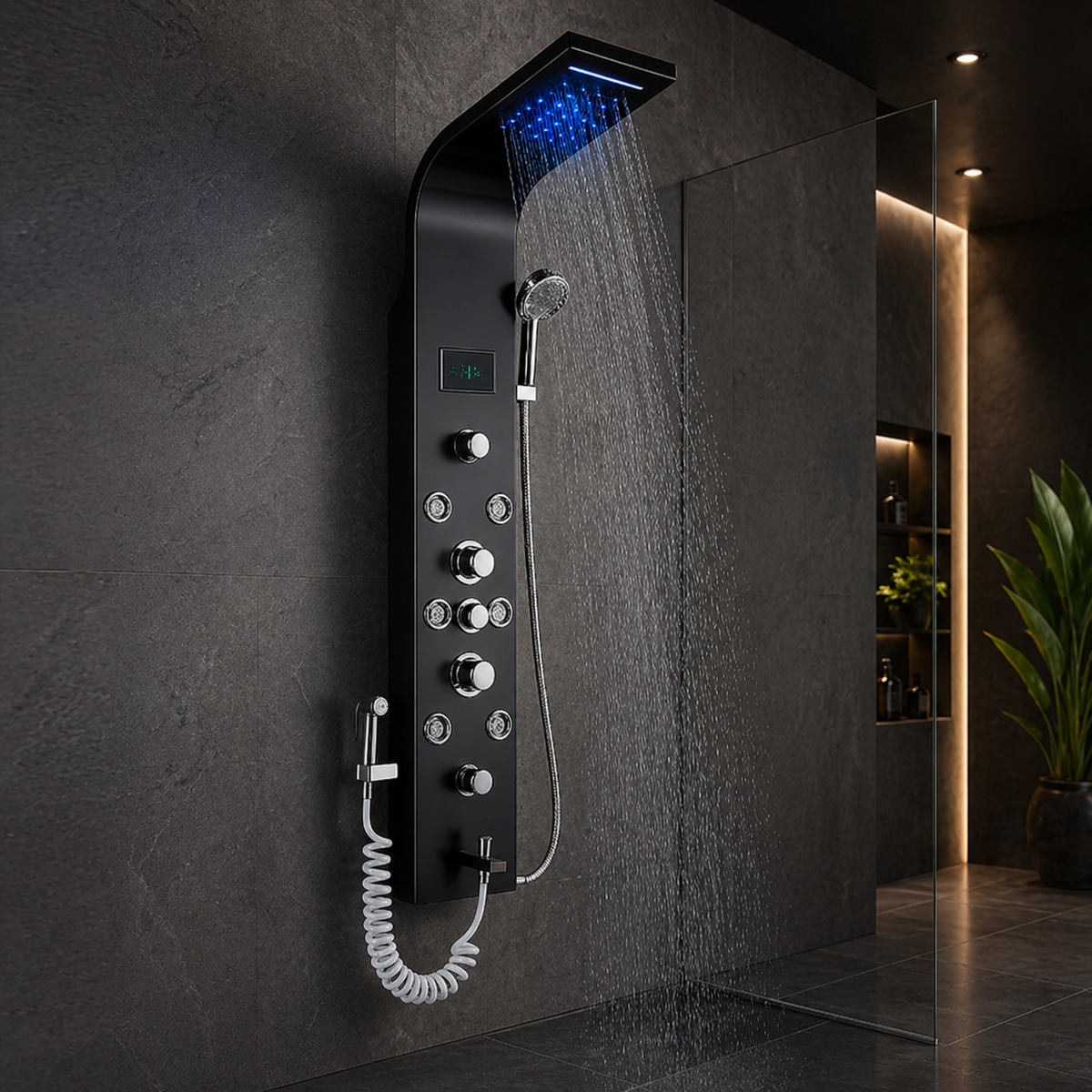 Colonne de douche encastrée multijets