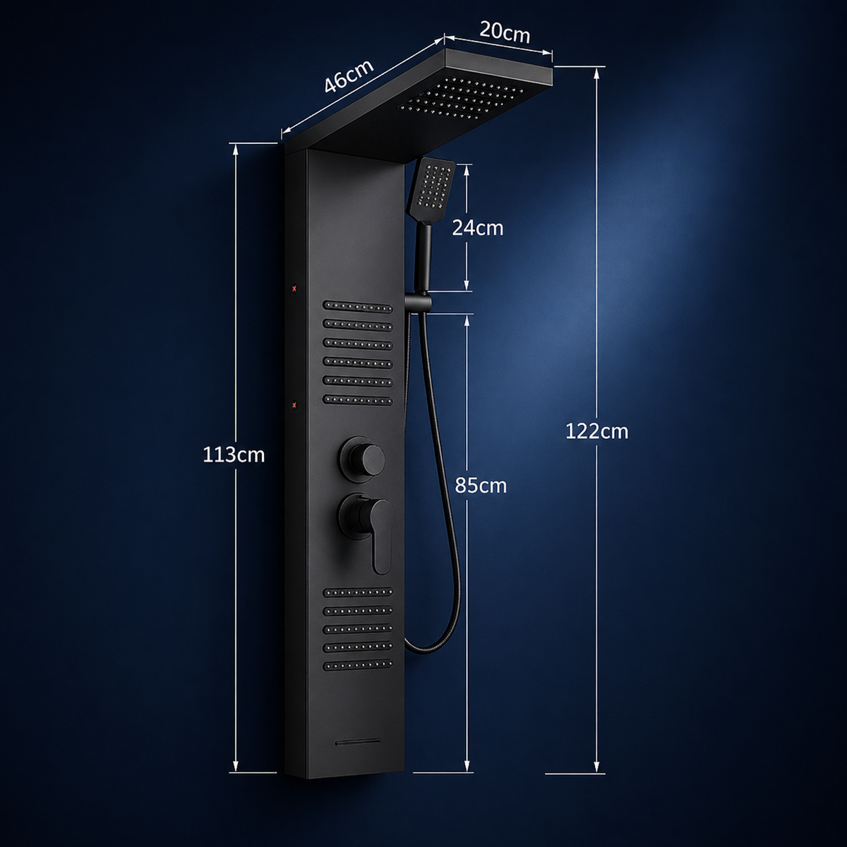 Colonne de douche hydromassante LED