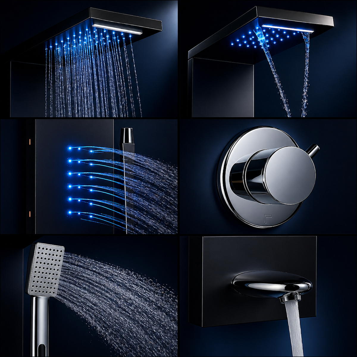 Colonne de douche hydromassante LED