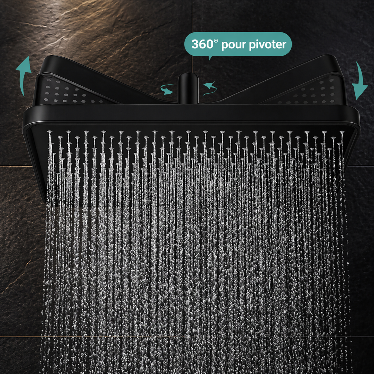 Tête de douche rectangulaire Air Boost 31x21cm – 360°