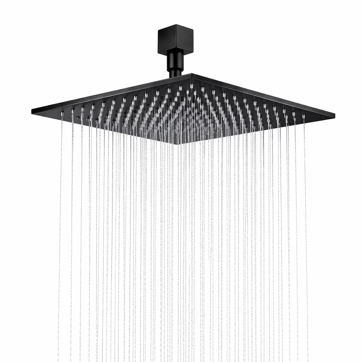 Tête de douche carrée Néro inox 20x20cm – Ultra-fine 2mm