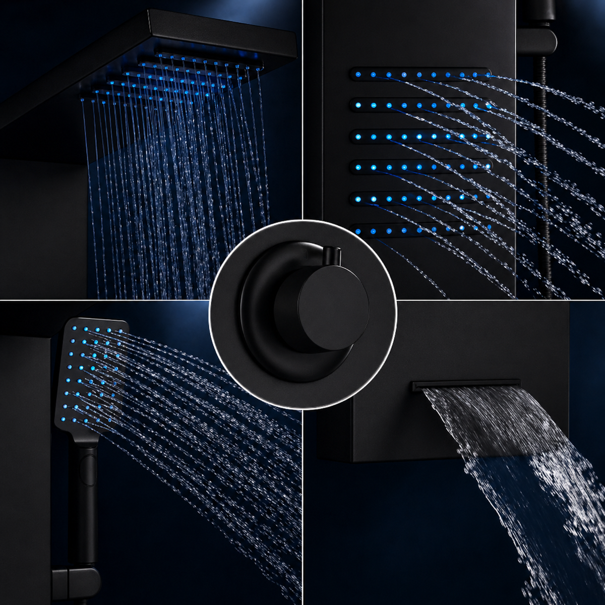 Colonne de douche hydromassante LED