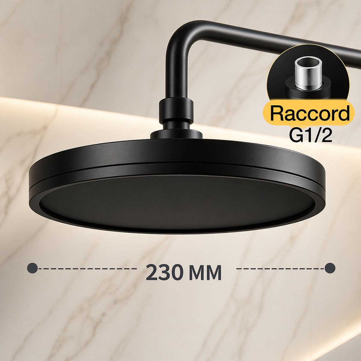 Tête de douche pluie ronde