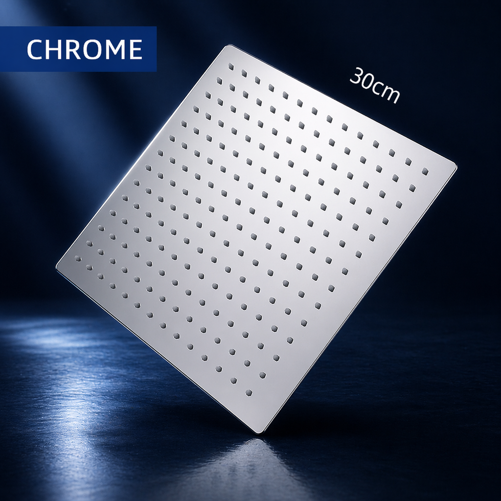Tête de douche carrée Néro inox 20x20cm – Ultra-fine 2mm
