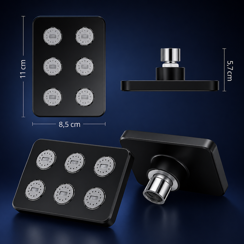 Pommeau de douche haute pression Nox – Jet fin & dense
