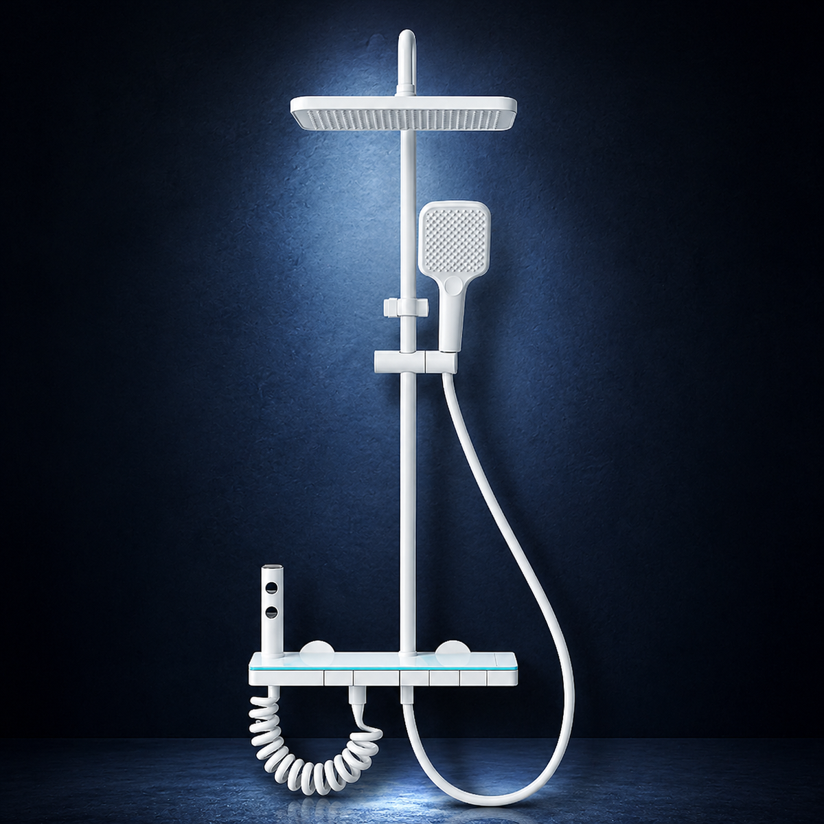 Colonne de douche thermostatique LED – Verre trempé 3 fonctions