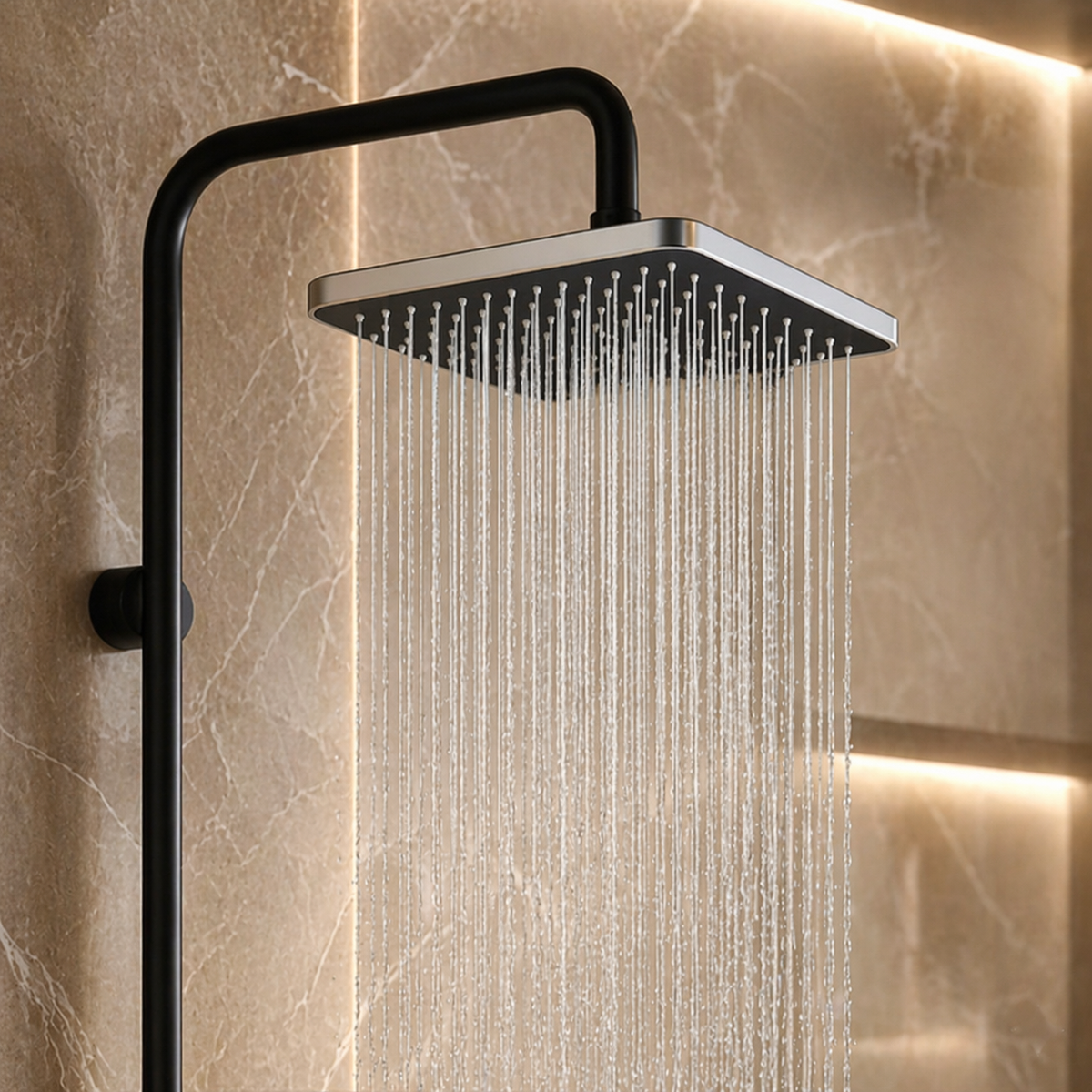 Tête de douche carrée Alba 30x21cm – Jets multiples 360°
