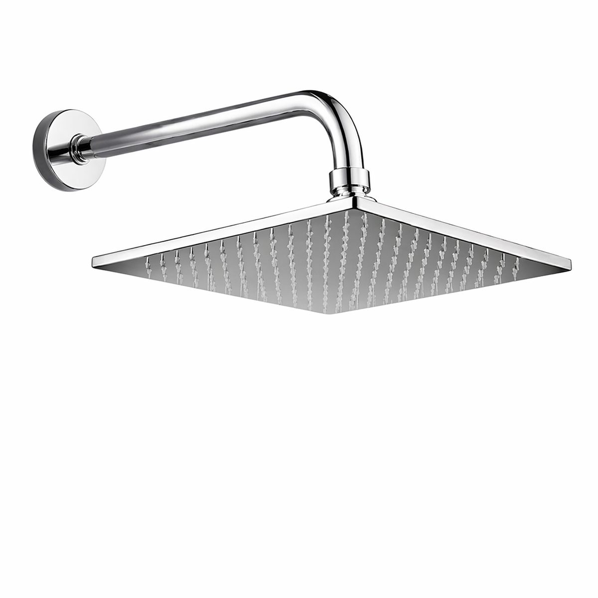 Tête de douche pluie carrée inox 20x20cm – 100 buses silicone