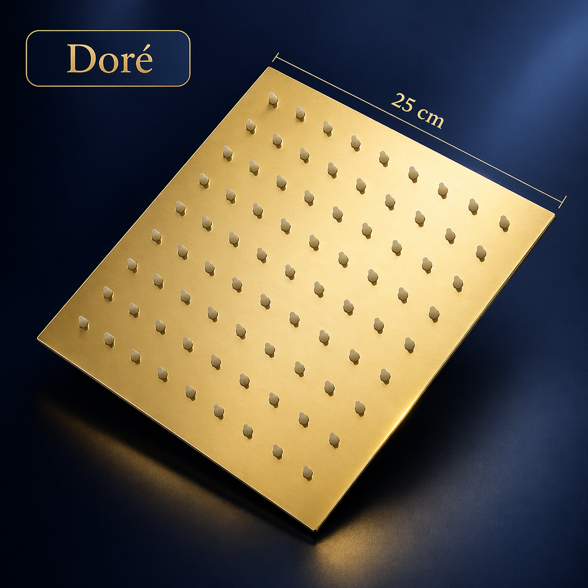 Tête de douche carrée Néro inox 20x20cm – Ultra-fine 2mm