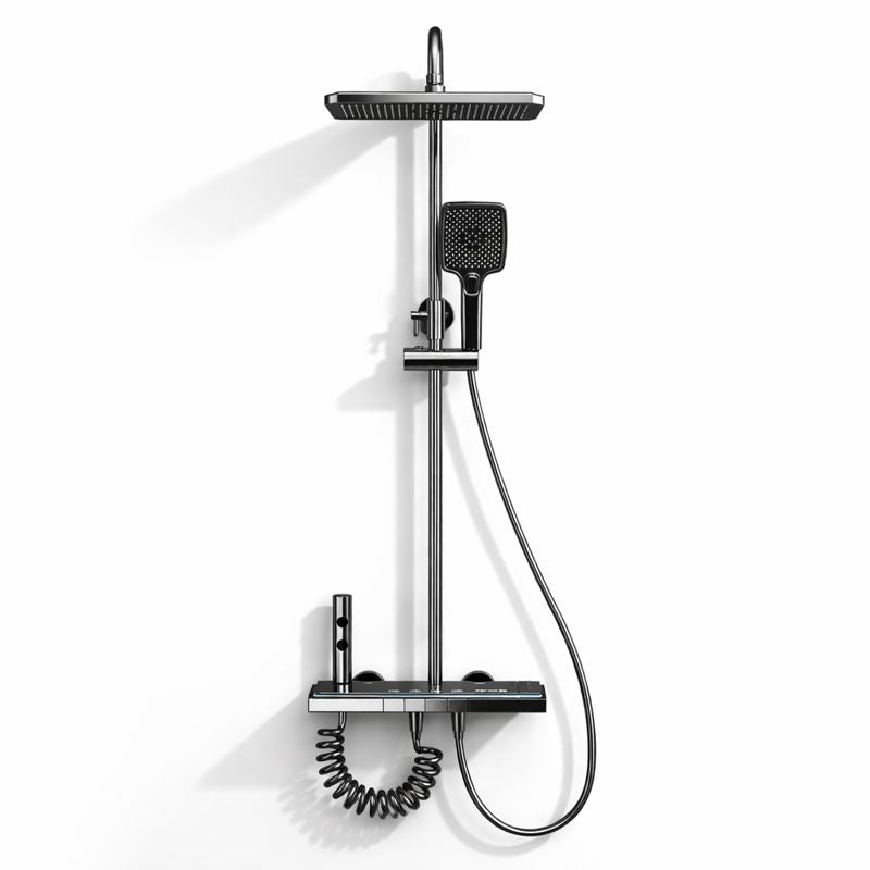 Colonne de douche thermostatique LED – Verre trempé 3 fonctions