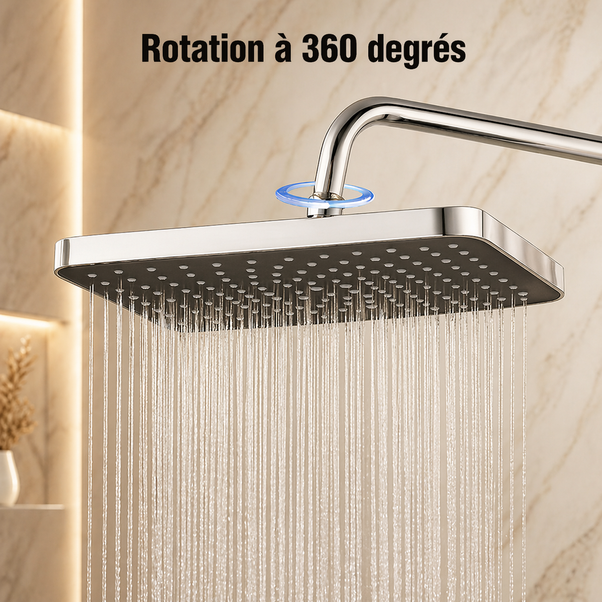 Tête de douche carrée Alba 30x21cm – Jets multiples 360°